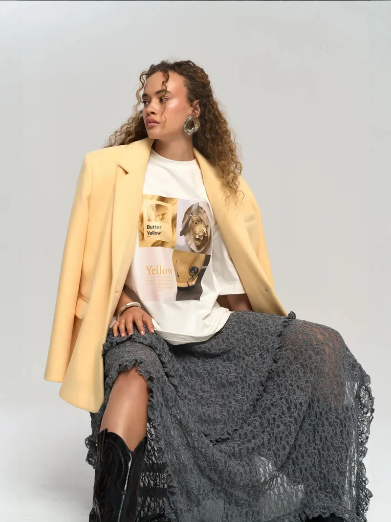 Mai Collection MAI STUDIOS Butter Oversize White T-Shirt