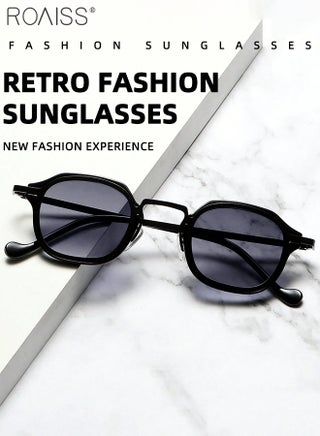 Women's Round Sunglasses, UV400 Protection Sun Glasses with Stylish Temples, Fashion Anti-Glare Sun Shades for Women with Glasses Case, 42mm, Black - view 5
