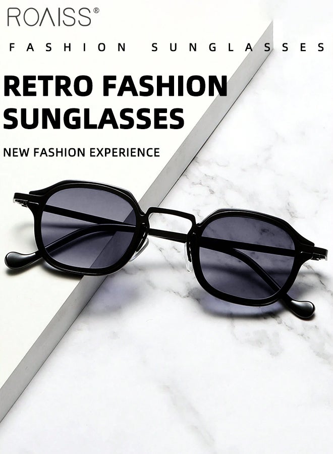 رويس نظارات شمسية دائرية للنساء، نظارات شمسية بحماية من الأشعة فوق البنفسجية 400 مع أذرع أنيقة، نظارات شمسية عصرية مضادة للتوهج للنساء مع حافظة نظارات، 42 مم، أسود - Image 5