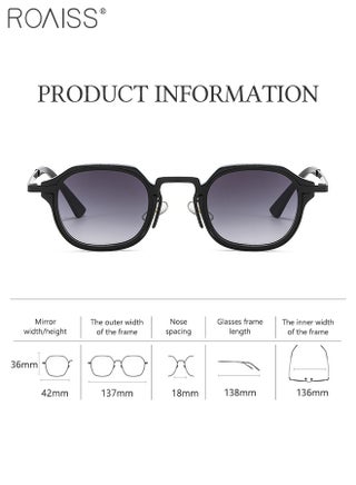 Women's Round Sunglasses, UV400 Protection Sun Glasses with Stylish Temples, Fashion Anti-Glare Sun Shades for Women with Glasses Case, 42mm, Black - view 3