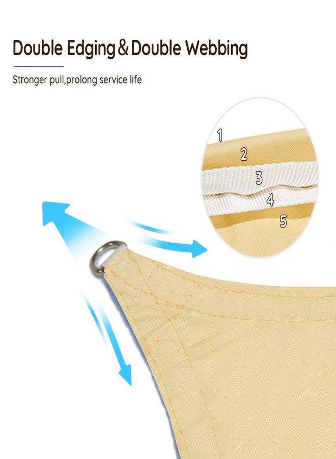 Quictent Heavy-Duty Waterproof 12'x16' Sand 185G HDPE Sun Shade Sail Canopy 98% UV Block Top Outdoor Cover Patio Garden with Hardware Kit - Image 5