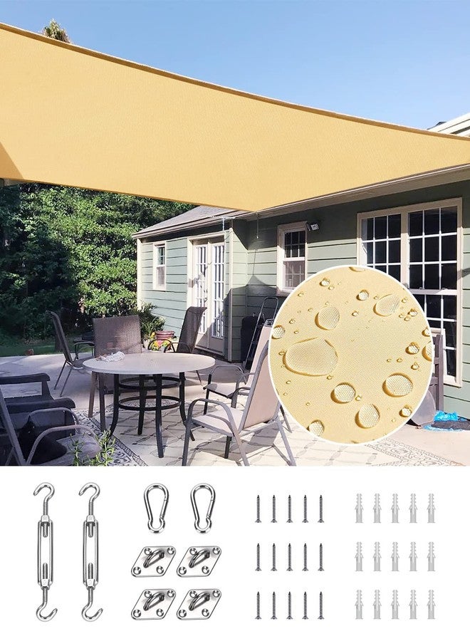 Quictent Heavy-Duty Waterproof 12'x16' Sand 185G HDPE Sun Shade Sail Canopy 98% UV Block Top Outdoor Cover Patio Garden with Hardware Kit - Image 1