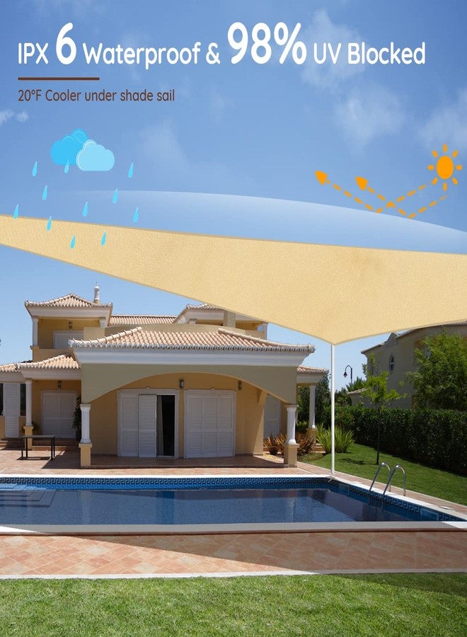 Quictent Heavy-Duty Waterproof 12'x16' Sand 185G HDPE Sun Shade Sail Canopy 98% UV Block Top Outdoor Cover Patio Garden with Hardware Kit - Image 3