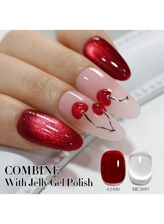 دابل ريذم طلاء أظافر جل عيون القطة من Double Rhythm، 0.5 أونصة، مع مغناطيس، 15 مل، لامع، شفاف، لون جيلي، طلاء أظافر مغناطيسي، صالون اصنعها بنفسك في المنزل (MC1019) - Image 3