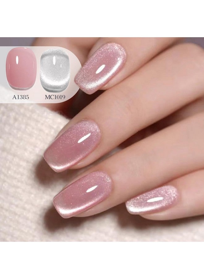 دابل ريذم طلاء أظافر جل عيون القطة من Double Rhythm، 0.5 أونصة، مع مغناطيس، 15 مل، لامع، شفاف، لون جيلي، طلاء أظافر مغناطيسي، صالون اصنعها بنفسك في المنزل (MC1019) - Image 4