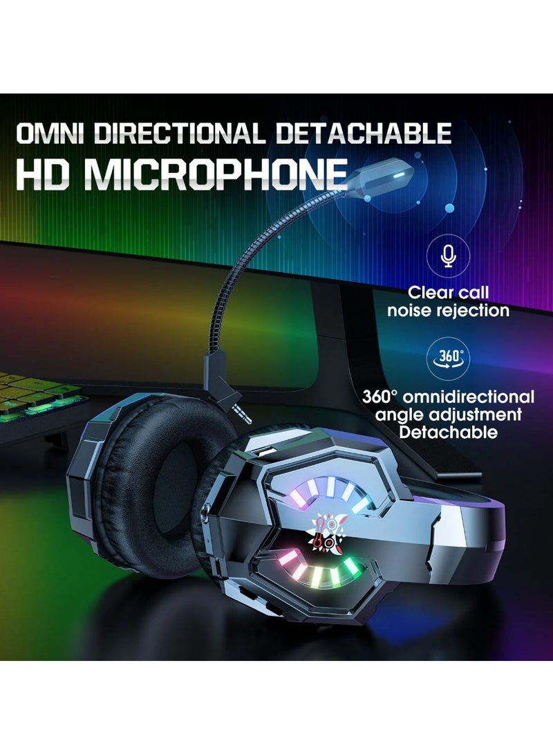 onikuma Wireless Headset B15 with Three Gaming Modes and RGB Lighting Noise Isolation and Microphone - Image 2