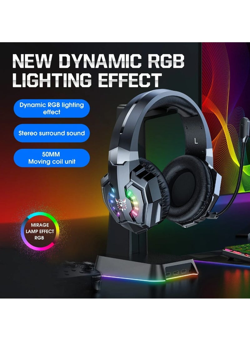 onikuma Wireless Headset B15 with Three Gaming Modes and RGB Lighting Noise Isolation and Microphone - Image 3