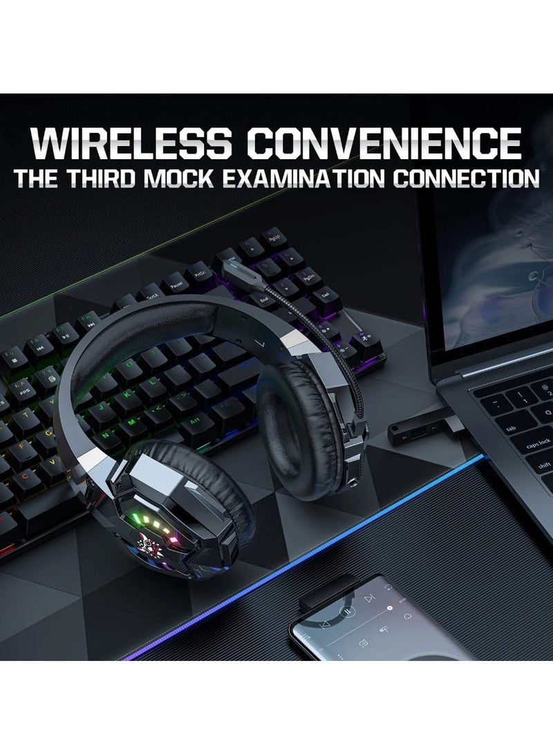 onikuma Wireless Headset B15 with Three Gaming Modes and RGB Lighting Noise Isolation and Microphone - Image 5