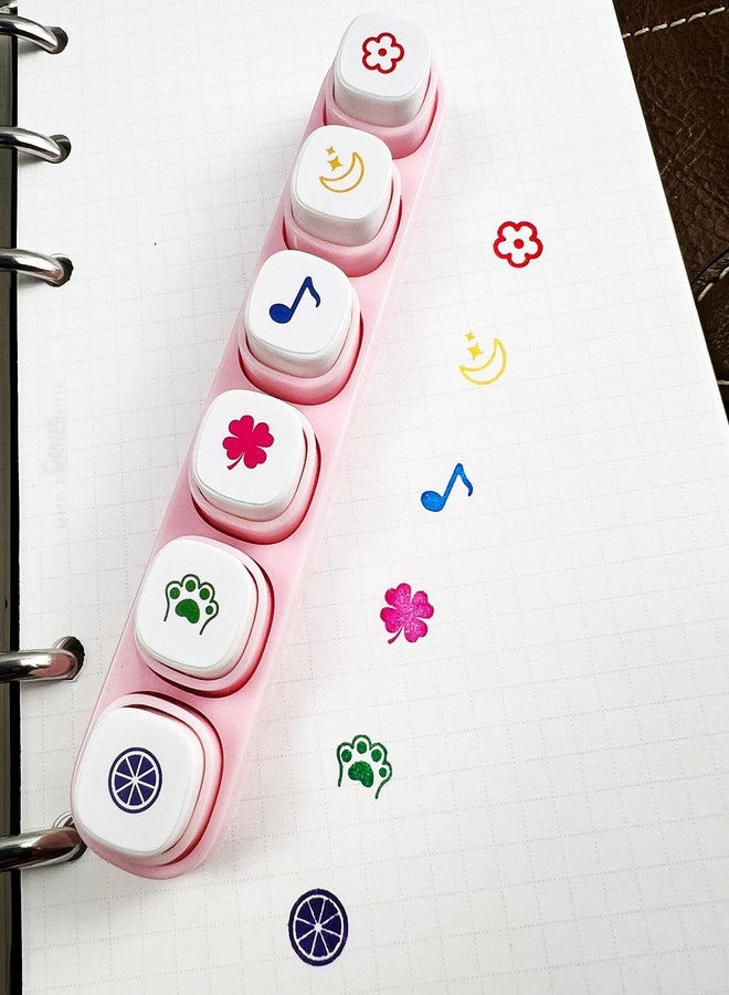 ZMLSED 6-in-1 Pre Self-Inking Planner Stamp Set - Portable Cute Multi Stamps with Storage Case for Bullet Journal, Scrapbooking, Travel, Daily Planning -100mm x 15mm (6 Themes, Quick-Dry Ink, Durable) - Image 3