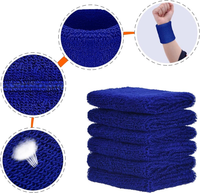AMIFIT 3 x 3 Inch Wrist Sweatbands Tennis Wrist Bands Absorbent Sweatbands for Football Basketball Running Athletic Sports and Working Out, Pack of 1 (Blue) - Image 5