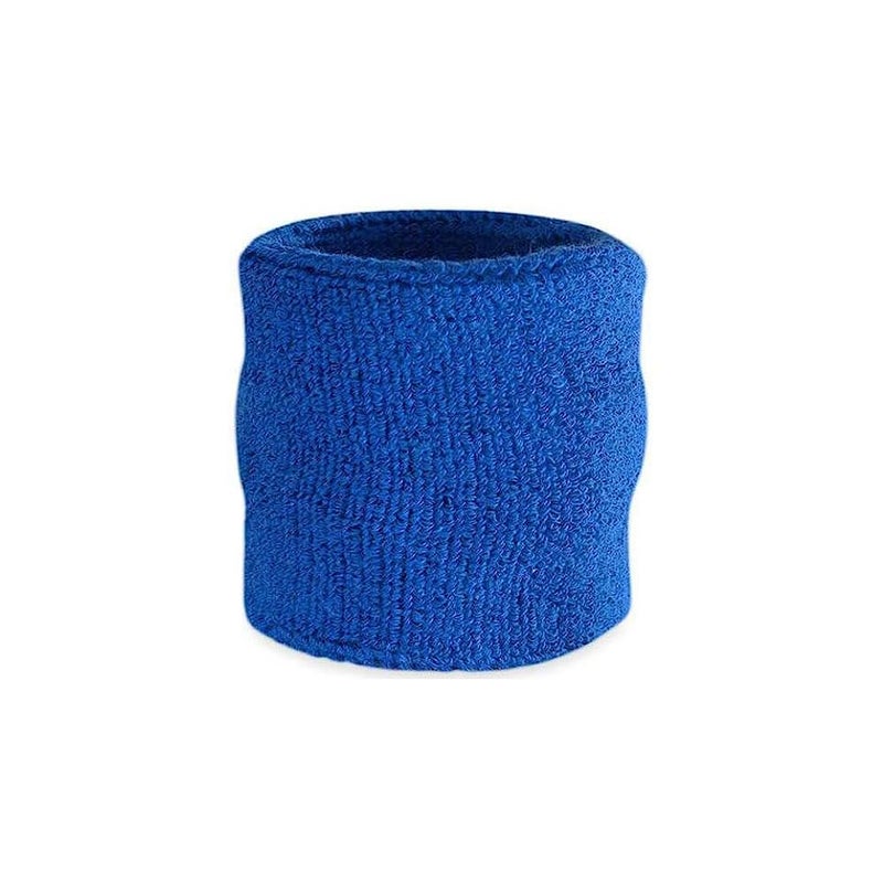 AMIFIT 3 x 3 Inch Wrist Sweatbands Tennis Wrist Bands Absorbent Sweatbands for Football Basketball Running Athletic Sports and Working Out, Pack of 1 (Blue) - Image 1