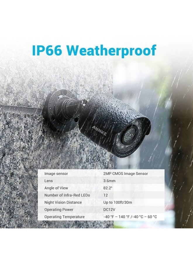 ANNKE - 1080p HD-TVI Security Surveillance Camera for Home CCTV System, 2MP Bullet BNC Camera with 85 ft Super Night Vision, IP66 Surveillance Weatherproof Add–on Wired Camera - E200 - Image 1
