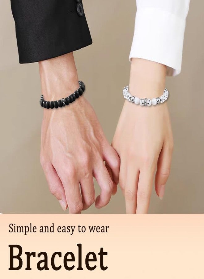 YangQian Anniversary Birthday Gifts for Couples Married Husband Wife Romantic Bracelet for Her Him Engagement Wedding Gifts for Fiance Fiancee Spouse Girlfriend Boyfriend Birthday Gift Ideas Hubby Wifey Bf Gf Bracelets - Image 2