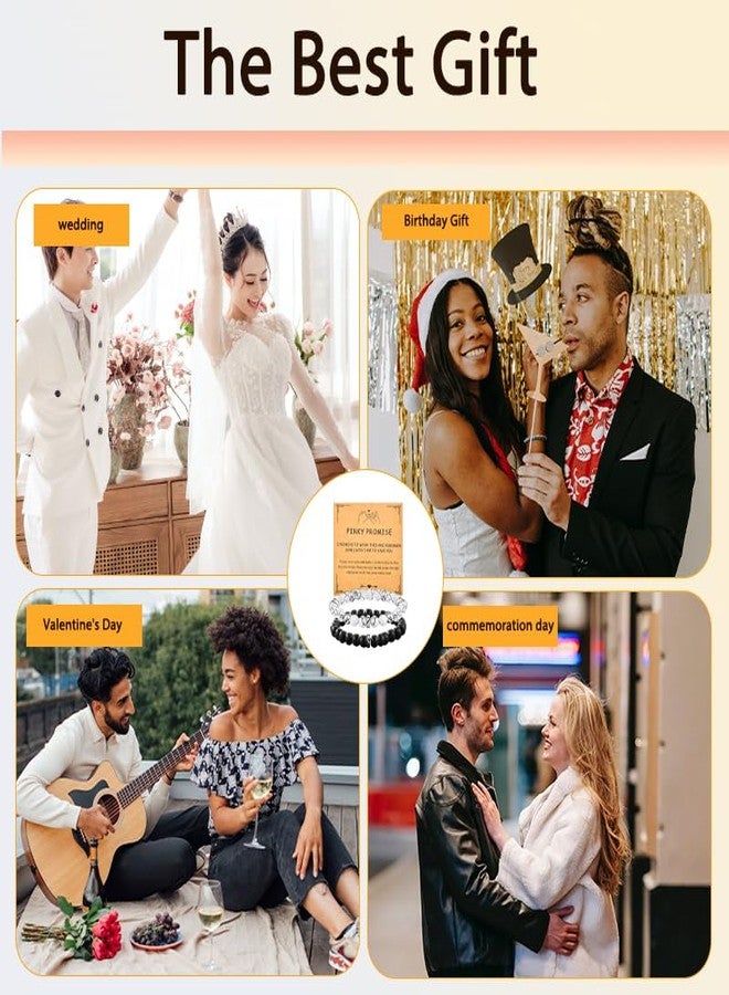 YangQian Anniversary Birthday Gifts for Couples Married Husband Wife Romantic Bracelet for Her Him Engagement Wedding Gifts for Fiance Fiancee Spouse Girlfriend Boyfriend Birthday Gift Ideas Hubby Wifey Bf Gf Bracelets - Image 3