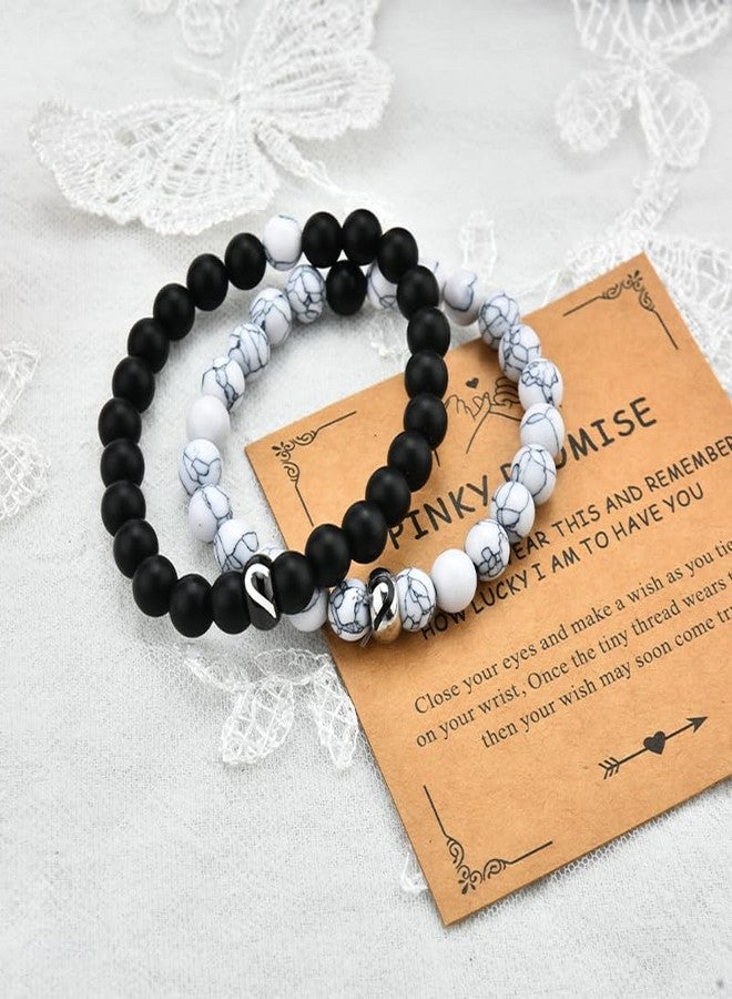 YangQian Anniversary Birthday Gifts for Couples Married Husband Wife Romantic Bracelet for Her Him Engagement Wedding Gifts for Fiance Fiancee Spouse Girlfriend Boyfriend Birthday Gift Ideas Hubby Wifey Bf Gf Bracelets - Image 5