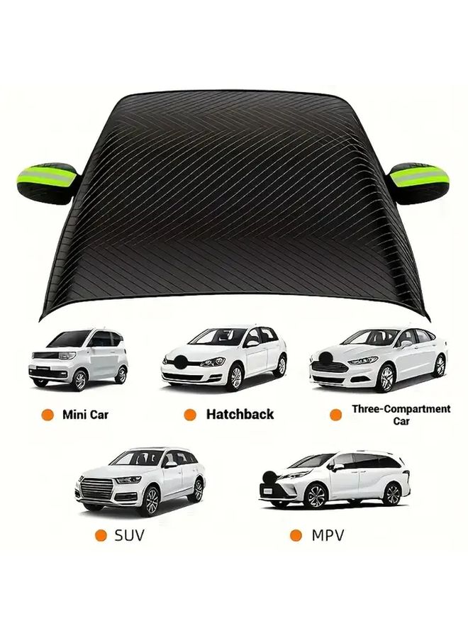 Green Ear 6 Magnets Heavy Duty Oxford Cloth Car Snow Shield Winter Cover for SUV Truck - Image 3