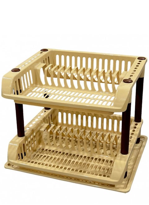 Dish rack with Black two-tier dish drainer racktray white