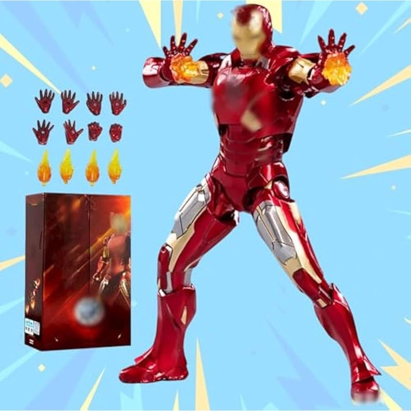 Ironman MK7 Collectible Action Figure-7 Inch 10th Anniversary Metal Texture Painting Movable Mark Model Toys (MK VII) - Image 1
