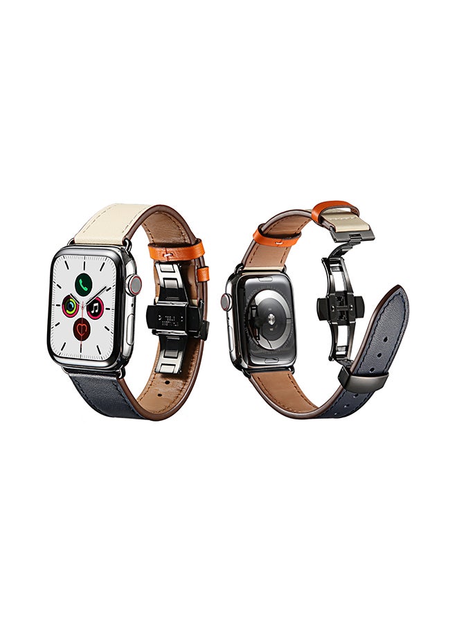 Perfii Stylish Band For Apple Watch Series 5/4/3/2/1 Indigo/Cream - Image 2