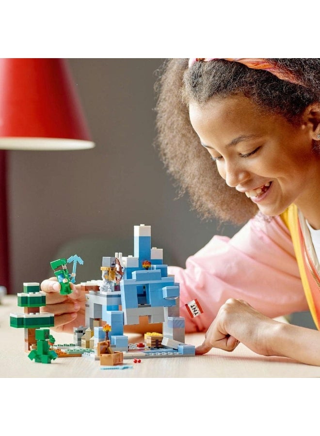 LEGO 21243 Minecraft The Frozen Peaks, Cave Mountain Set with Steve, Creeper, Goat Figures & Accessories, Icy Biome Toy for Kids Age 8 Plus Years Old - Image 1