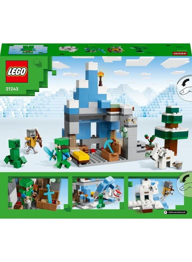LEGO 21243 Minecraft The Frozen Peaks, Cave Mountain Set with Steve, Creeper, Goat Figures & Accessories, Icy Biome Toy for Kids Age 8 Plus Years Old - Image 3