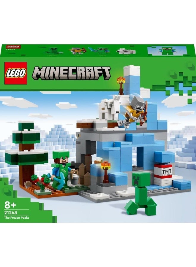 LEGO 21243 Minecraft The Frozen Peaks, Cave Mountain Set with Steve, Creeper, Goat Figures & Accessories, Icy Biome Toy for Kids Age 8 Plus Years Old - Image 4