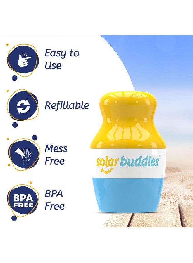 Solar Buddies Blue Bag Bundle Set For Solar Buddies Refillable Roll On Sunscreen Suncream Applicator Bag Bundle With Applicator Carabina Clip For Families, Kids, Adults, Travel Set - Image 2