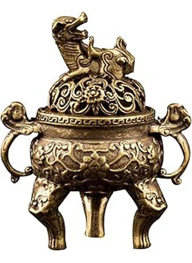 Vintage Copper Incense Burner Tripod Censer For Meditation Home Decor - Image 1