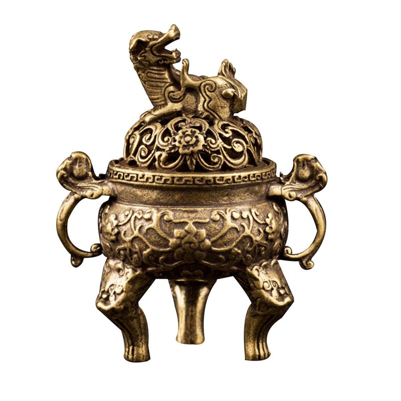 Vintage Copper Incense Burner Tripod Censer For Meditation Home Decor - Image 2
