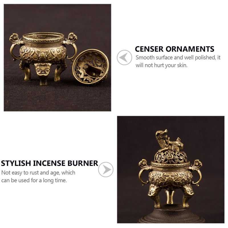 Vintage Copper Incense Burner Tripod Censer For Meditation Home Decor - Image 5