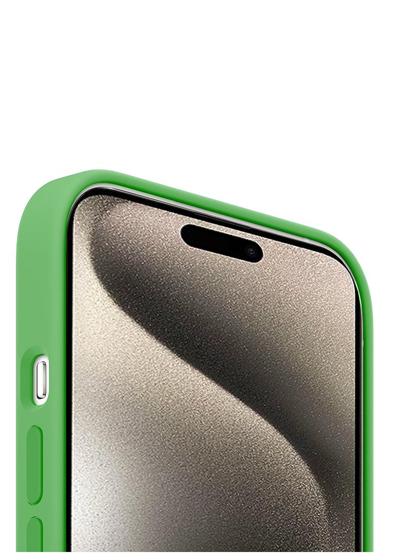 Wtech - Soft Liquid Silicone Case Cover With MagSafe For Apple iPhone 15 Pro 2023 Neon Green - Image 1