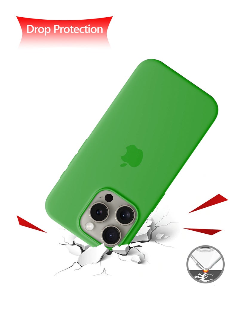 Wtech - Soft Liquid Silicone Case Cover With MagSafe For Apple iPhone 15 Pro 2023 Neon Green - Image 1