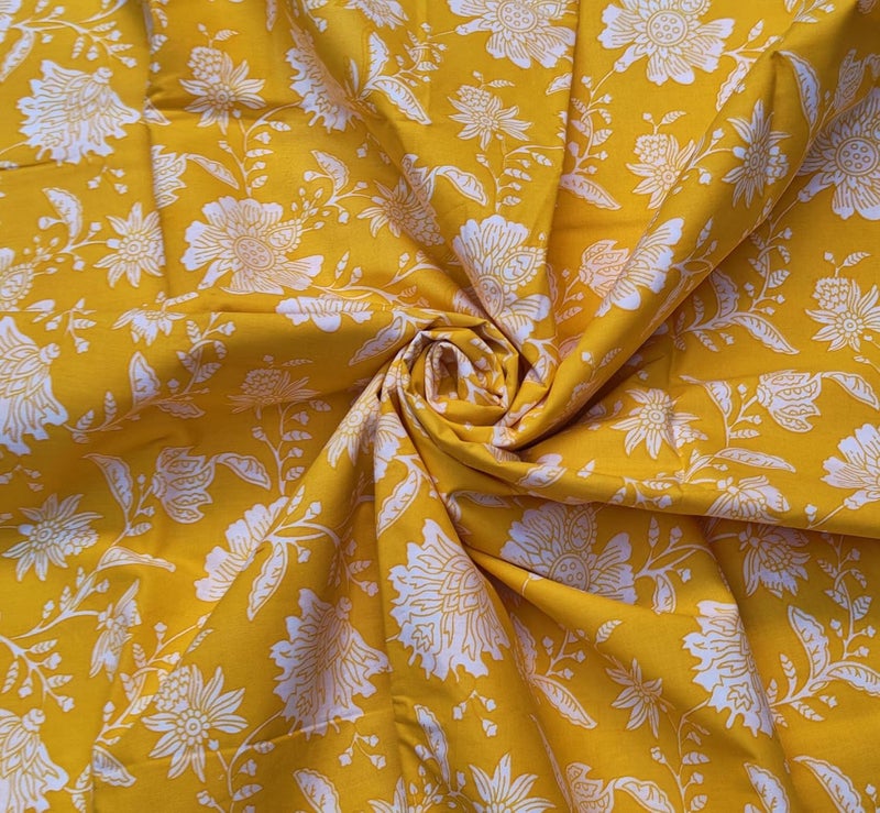 Kalap Floral Printed Cotton Cloth Materiel Indian Cotton Hand Block Print Fabric Running Jaipuri Hand Block Printed Women Dress Material Kurtis Natural 43 Inches 10 Meter - Image 3