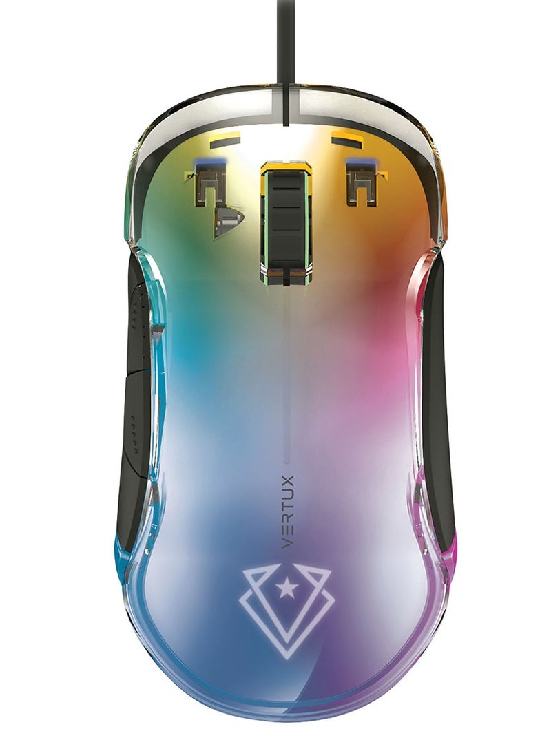 فيرتوكس RGB Wired Gaming Mouse, Lightweight 12000 DPI Gaming Mice with Polling Control Button, Translucent LED-Backlit, Multi-Surface Tracking and 5 Programmable Buttons for Gamers, Phoenix Black - Image 1