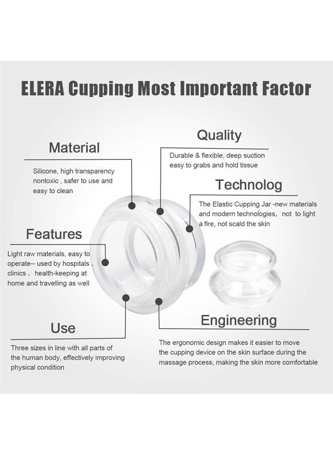 ELERA Silicone Cupping Therapy Set, Professionally Chinese Massage Cups for Cupping Therapy and Cellulite Reduction (7 Cups)  - Image 2
