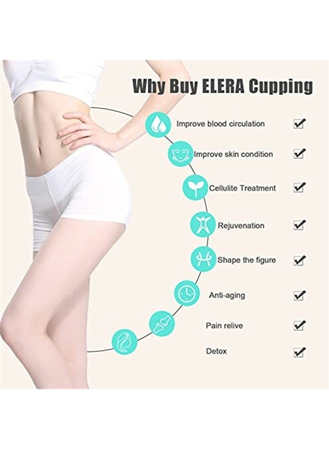 ELERA Silicone Cupping Therapy Set, Professionally Chinese Massage Cups for Cupping Therapy and Cellulite Reduction (7 Cups)  - Image 3
