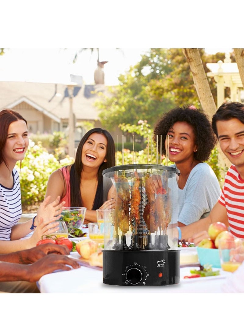 DUMBO - Electric 360° Automatic Rotating Smoke-free Grill BBQ Machine Rotisserie Machine Timed 1100W TK-12D Black - Image 1