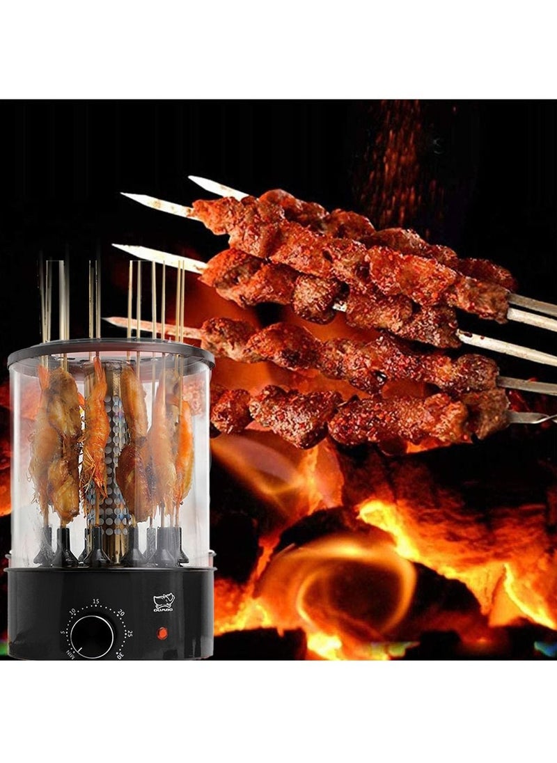 DUMBO - Electric 360° Automatic Rotating Smoke-free Grill BBQ Machine Rotisserie Machine Timed 1100W TK-12D Black - Image 1