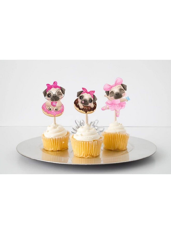 PC تزيين كعكة على شكل كلب بوج، مجموعة من 10، بني، زينة حفلات استقبال المولود - Image 5
