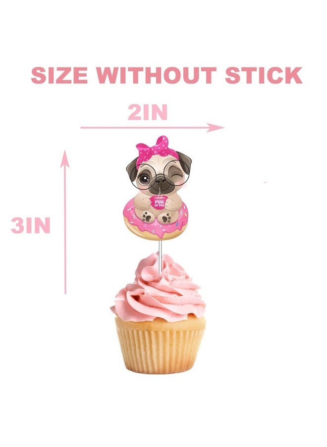 PC تزيين كعكة على شكل كلب بوج، مجموعة من 10، بني، زينة حفلات استقبال المولود - Image 3