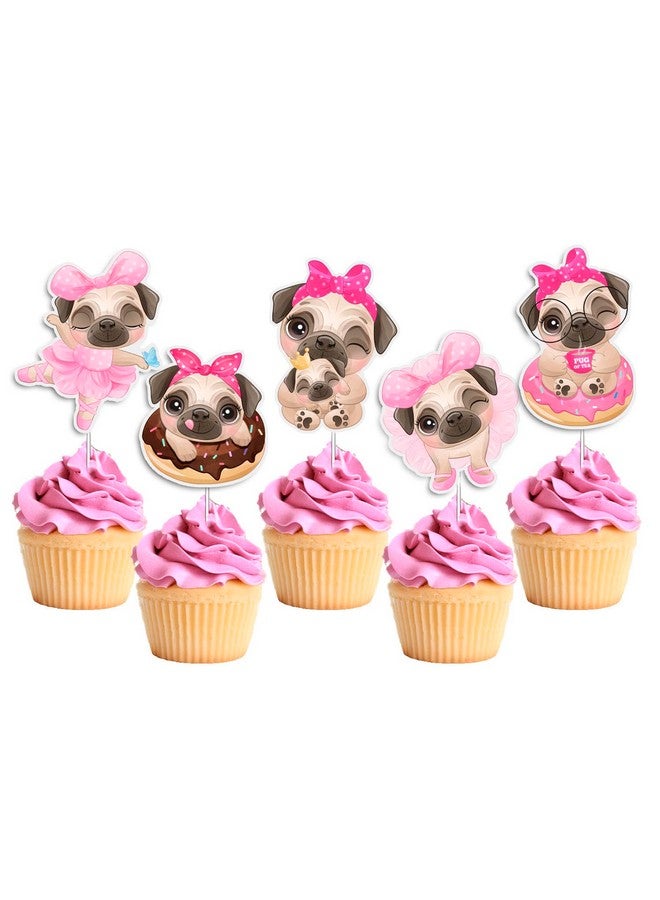 PC تزيين كعكة على شكل كلب بوج، مجموعة من 10، بني، زينة حفلات استقبال المولود - Image 1