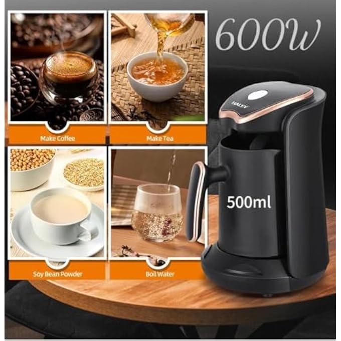 Wtrtr Haley Turkish Coffee Maker MachineElectric Coffee Pot Perfect For Turkish Greek And Arabic Coffee2 Years Warranty 500Ml - Image 4