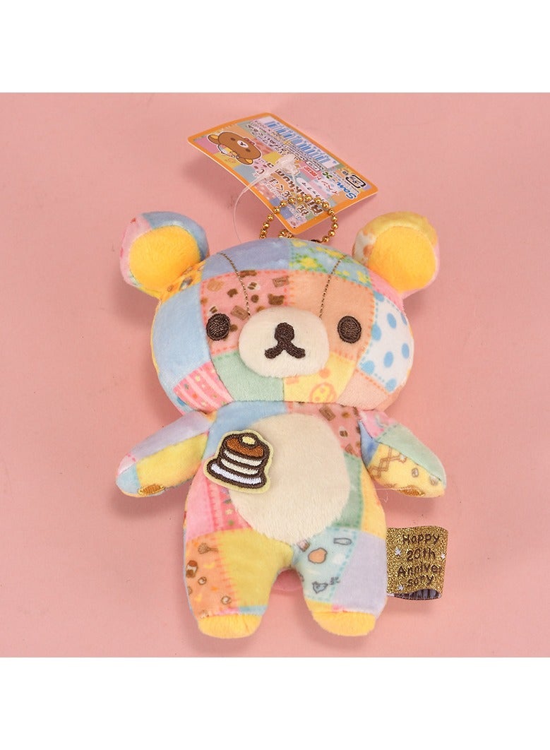 عام علق دمية الدب السهل الصنع - دمية متراصة من الفيضان - تعمل كعلق مفاتيح صغيرة ورقيقة، مثالية لهدايا العطلات أو أعياد الميلاد. - Image 1