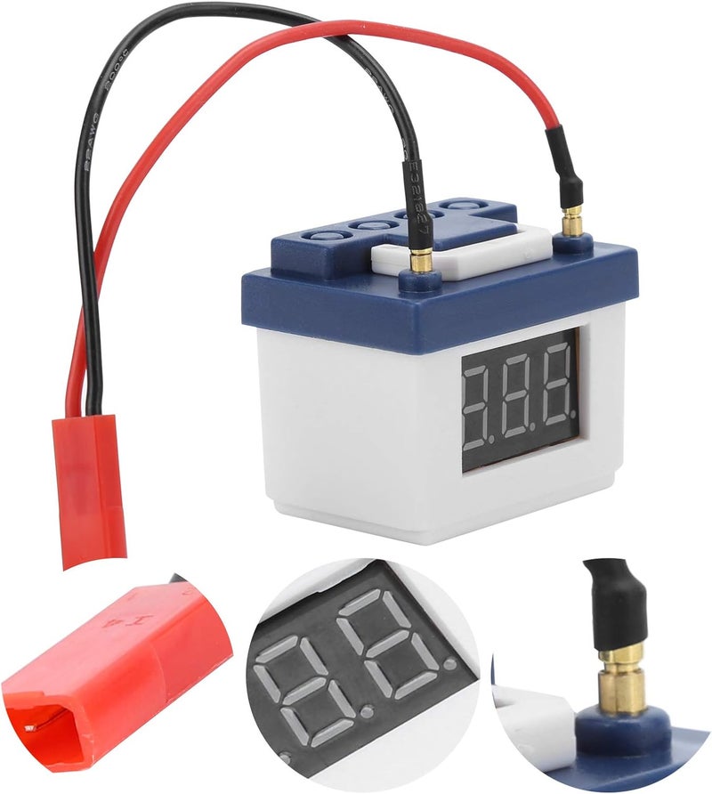 comfrt Low Voltage Alarm Battery, Simulation Battery Low Voltage Alarm Parts for 1/8 1/10 RC Car Model Crawler(White) - Image 2