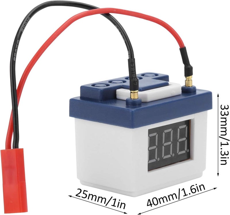 comfrt Low Voltage Alarm Battery, Simulation Battery Low Voltage Alarm Parts for 1/8 1/10 RC Car Model Crawler(White) - Image 3