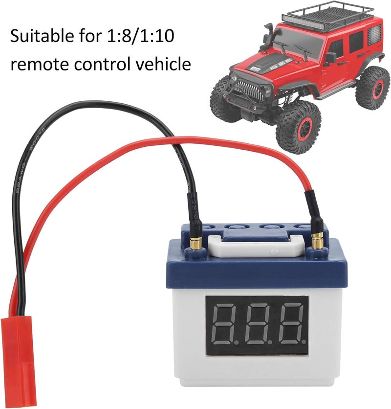comfrt Low Voltage Alarm Battery, Simulation Battery Low Voltage Alarm Parts for 1/8 1/10 RC Car Model Crawler(White) - Image 4