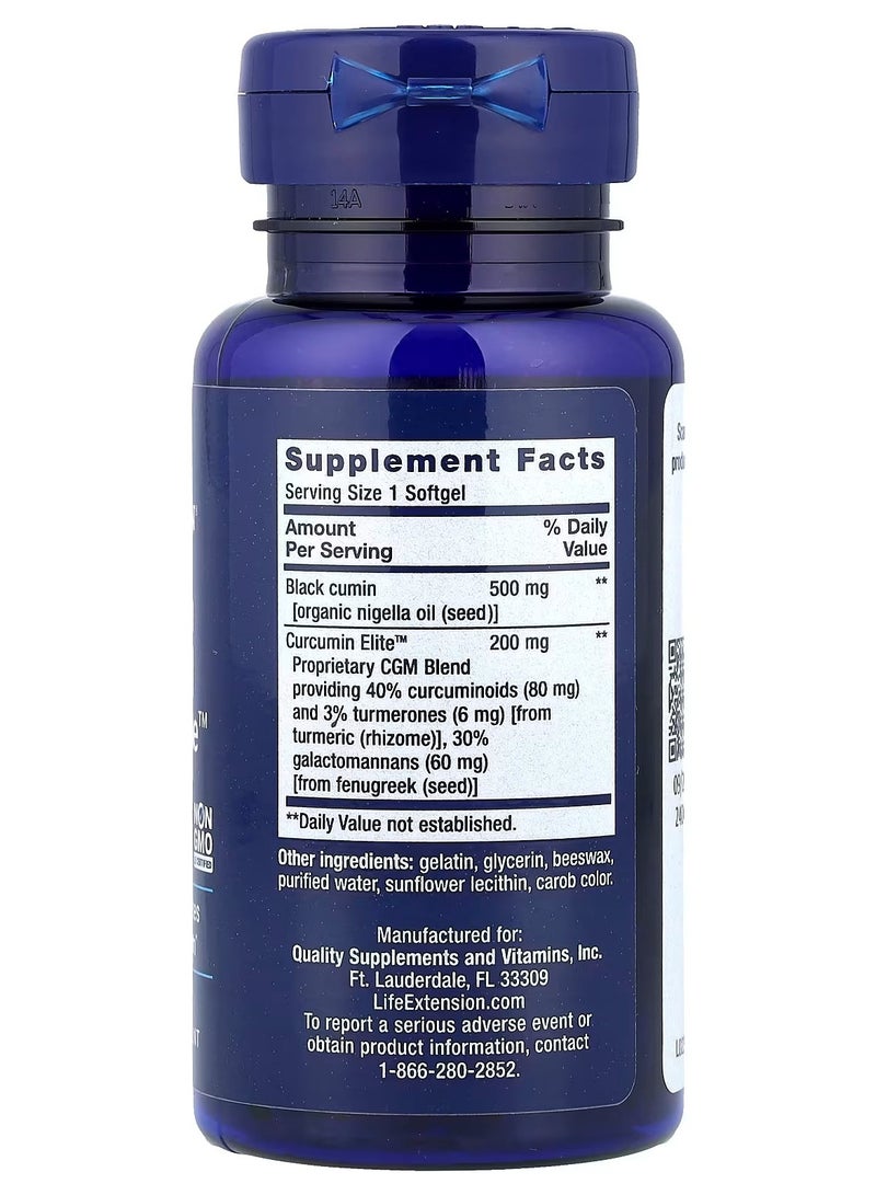 لايف إكستنشن تمديد الحياة، زيت بذور الكمون الأسود والكركمين النخبة™، 60 كبسولة هلامية - Image 2