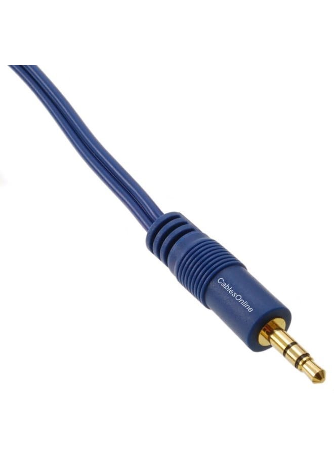 CablesOnline كابلات أونلاين 6 قدم كابلات أونلاين 3.5 مم ستيريو ذكر إلى مزدوج (أحمر/أبيض) 3.5 مم أزرق كابل صوتي مفكك - Image 4