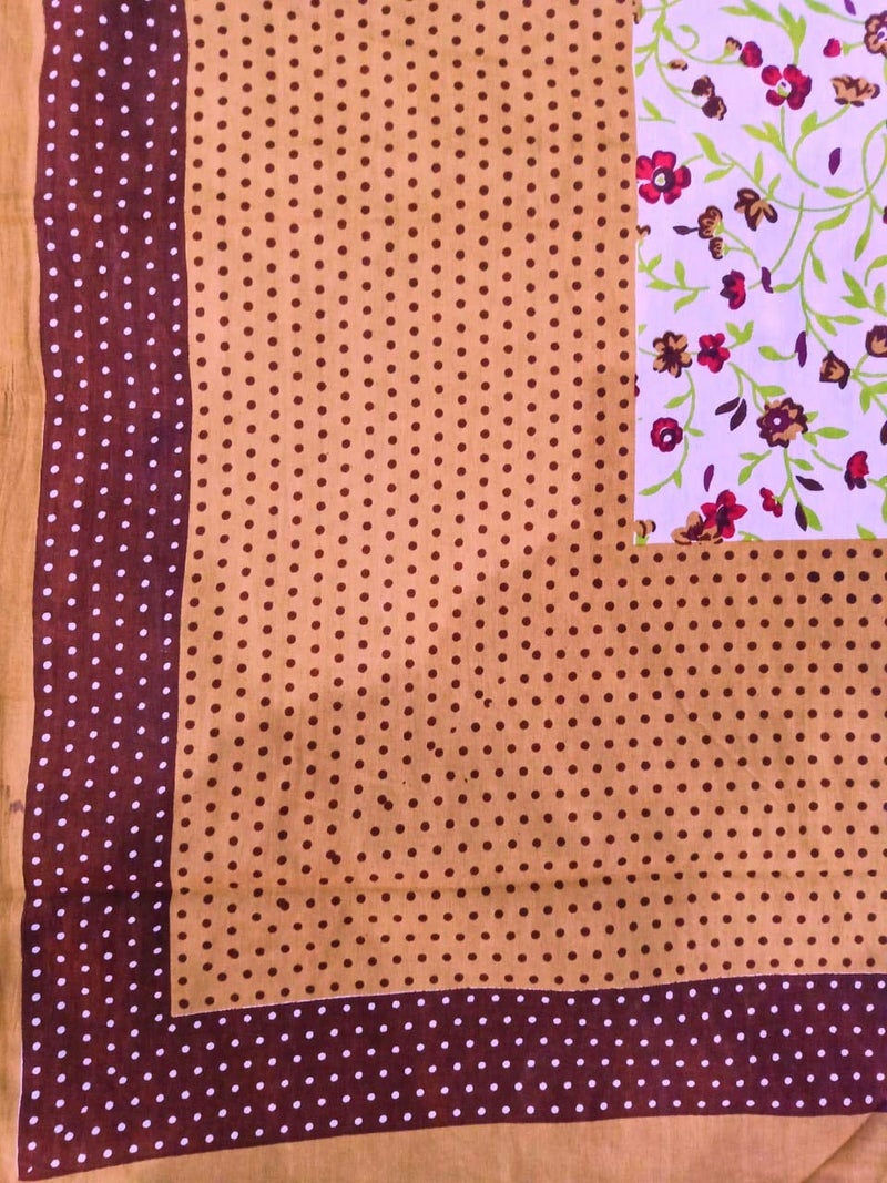 ART WORLD King Size Double Bed Sheet with Pillow Covers Pure Cotton Rajasthani Jaipuri Traditional Printed Bedcover (Brown, King) - Image 3