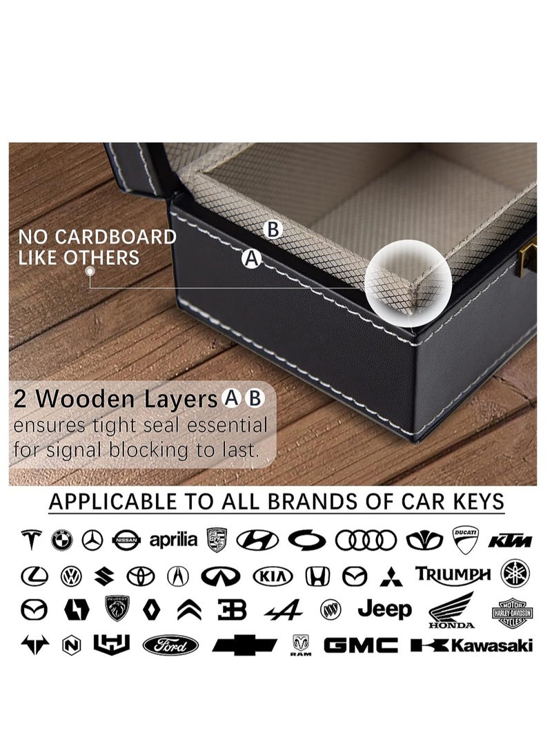 Excefore Car Key Signal Blocker Box with 1 Ps Faraday Pouch Faraday Box for Car Keys RFID Blocking Case Keyless Entry Car Security Key Protector Signal Blocker  - Image 4